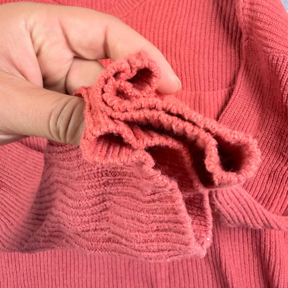Madewell Thompson Ribbed Knit Pocket Crewneck Sweater AA782 Women Large